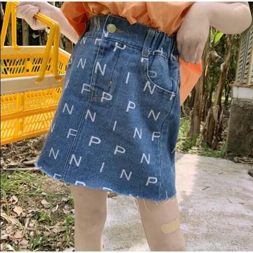 2020 new wholesale girls denim skirt summer fashion girls skirt 4-10t F298