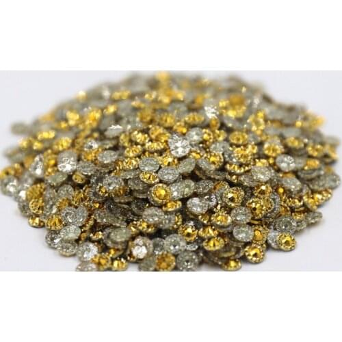 Jelly Gold Hematite Color Sunflower 4mm,5mm,6mm Facets FlatBack Resin Rhinestone Nail Art Garment Decoration Stones/Beads