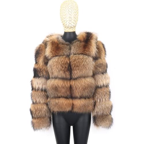 50cm New Arrival Real Fox Fur Coat with Sleeve and Collar Removable Women Winter Short Jacket Fashion High Quality Fox Fur Coats