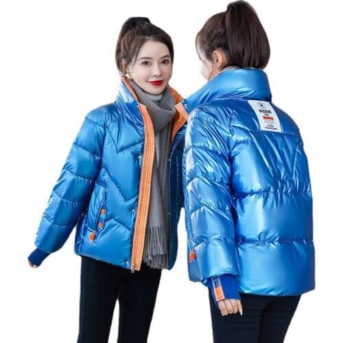 2021 New Women Short Jackets Winter Jacket Thick Stand Collar Cotton Padded Coats Female Loose Parkas Casual Coat Plus Size XXXL