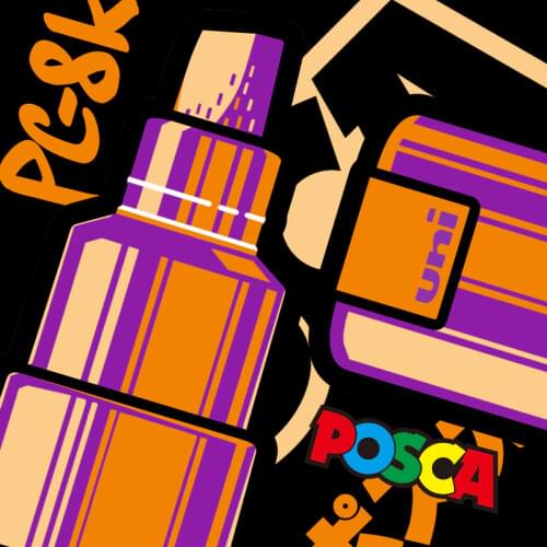 1PCS UNI POSCA PC-8K 15-color suit POP poster advertising graffiti pen 8.0mm large characters Water resistance coverage