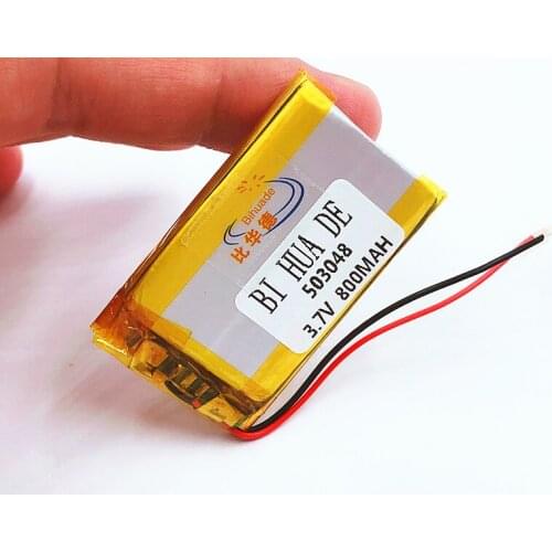 Rechargeable 3.7V 503048 053048 800MAH lithium polymer Battery For MP3 MP4 Bluetooth GPS wireless stereo headset tablet battery