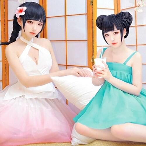 Arena Of Valor Cosplay 5v5 Arena Game Penta Storm Costumes Da Qiao Xiao Qiao Green Snake White Snake Cos Dress Women Nighty Gift