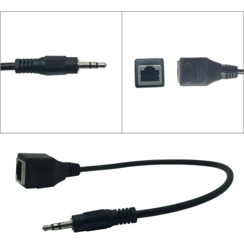 Jack 3.5mm Male Audio Cable to RJ45 Ethernet LAN Network Cable Accessory 25cm