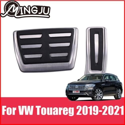 Car Pedal For Volkswagen VW TOUAREG 2019 2020 2021 LHD Pedal Cover Accelerator FootRest Plate Refit Decorate Accessories