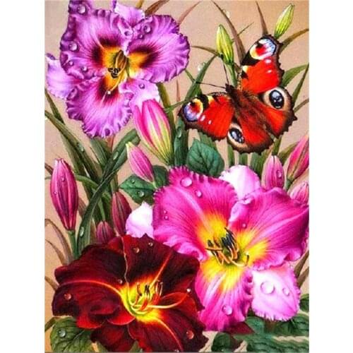 Flowers DIY Cross Stitch Embroidery 11CT Kits Needlework Craft Set Printed Canvas Cotton Thread Home Decoration On Sale Sell