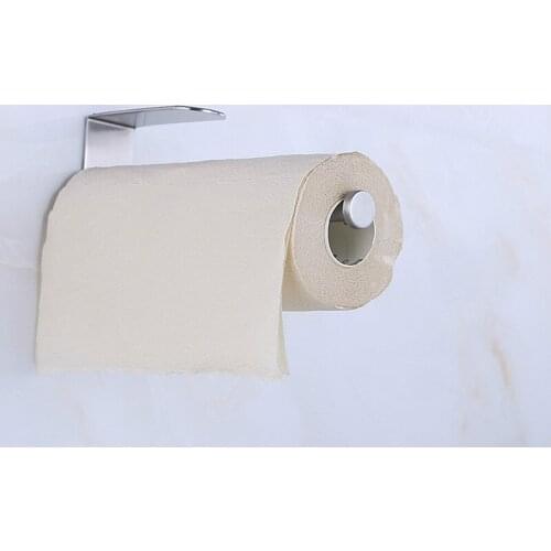Adhesive Vertical Paper Towel Holder Stainless Steel Wall Mount Bathroom Kitchen Toilet Tissue Roll Storage Rack WY71414