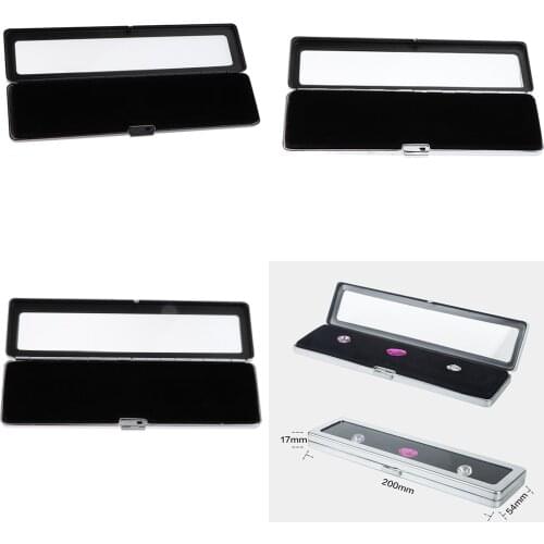 Long Metal Jewlery Case Display Box Storage Jewelry Organizer for Diamond Gem Stone Beads