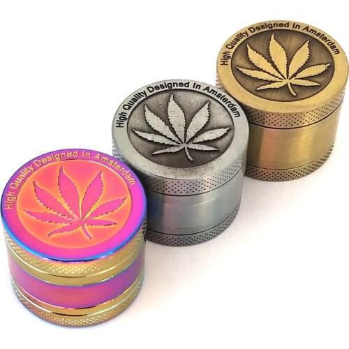 3/4 Layer Zinc Alloy Herb Grinder 40mm Spice Grass Weed Tobacco Smoke Grinders For Men Smoking Accessories