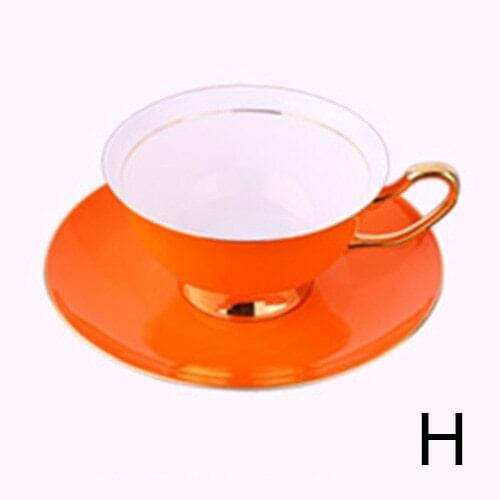 Nordic Style Bone China Coffee Cup Saucer Spoon Set 200ml British Cafe Porcelain Tea Cup Advanced Ceramic Teacup