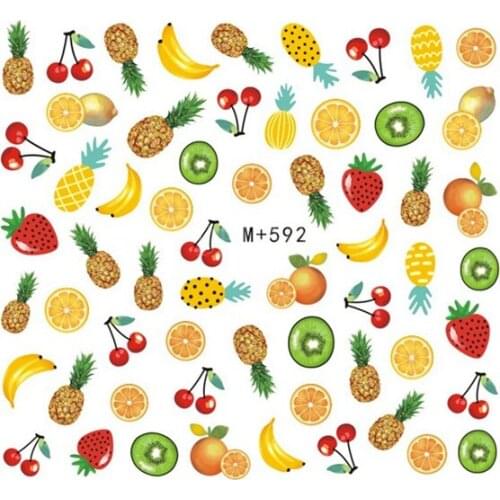 Nail Sticker Art Water Decals Nails Tattoo Slider Fruit Pineapple Banana Design Decoration Manicure Pegatina Foil Wraps