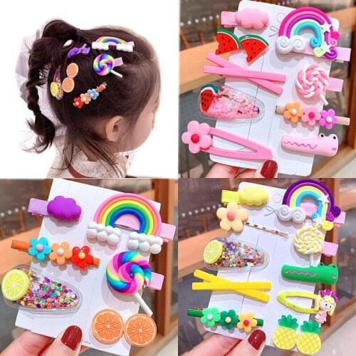 Cute Bow Hair Clip Colorful Cartoon Geometric Hair Clips For Girls Lovely Headband Hairpins Barrettes Fashion Hair Accessories