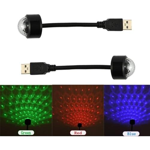 Mini USB Party Colorful Light Sound Activated Rotating Disco Ball DJ Party Lights RGB LED Stage Lights Effect Lamp