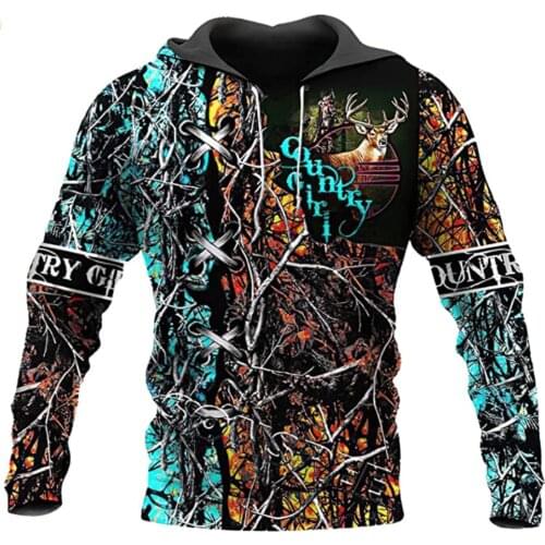 Hunting Deer 3D Printed Mens Hoodies Harajuku Streetwear Autumn Hooded Sweatshirt Unisex Casual Jacket Tracksuits TD88855522215