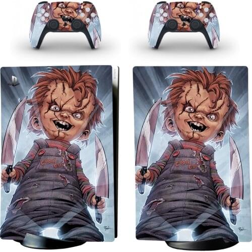 Chucky PS5 Digital Edition Skin Sticker for Playstation 5 Console & 2 Controllers Decal Vinyl Protective Skins