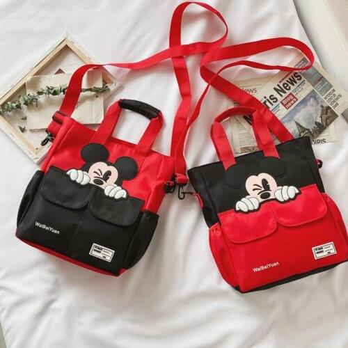 Disney Plush Backpack Elementary School Makeup Bag Mickey mouse Tote Bag Boys Girls Children Tuition Bag Parent-child Pack