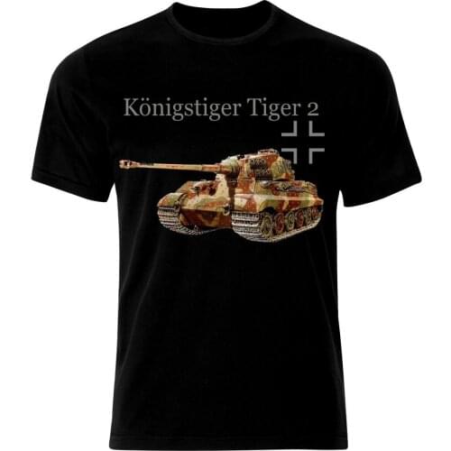 PzKpfw Tiger 2 Tank Panzer WW2 Army War Wehrmacht Men T-Shirt Short Casual t shirt