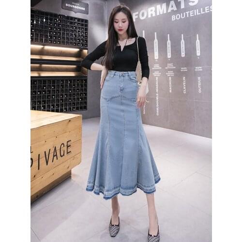 QIAOXICUN Denim Skirts For Women
