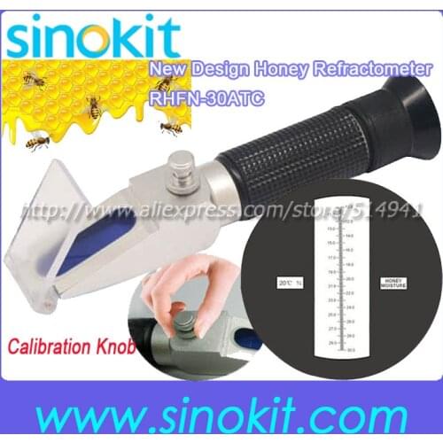 Professional Test Honey 10%-30%water New Design Calibration knob refractometer RHFN-30ATC