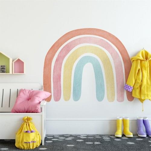 Rainbow Paradise Childs Room Decoration Sticker Self Adhesive DIY Girls Room Nursery Wallpaper Wall Decal Kids Gift Vinyl Mural