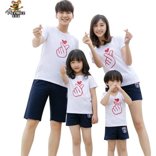 Family Clothing 2020 Summer Style Mother Daughter Clothes Set Family Matching Outfits Cotton Father Son T-shirt And Pant