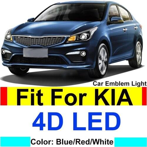 Lamp 4D Led 13*6.5cm 11*5.6cm Auto Car Front Rear Trunk Boot Emblem Badge Car Badge Light Cover for K5 SORENTO SOUL Forte CERATO
