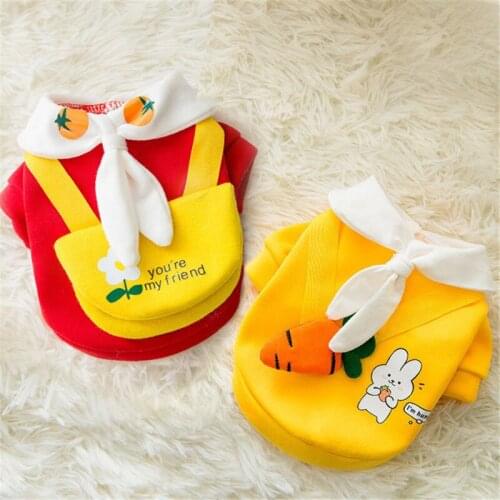 Cute Tomato Cat Hoodie Dog Clothes Carrot Dogs Clothing Pet Outfits Cartoon Pet Coat Small Spring Autumn Yorkies Ropa Para Perro