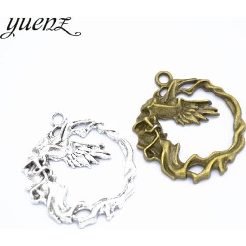 YuenZ 5 pcs Metal Antique Silver color Heavenly elf Charms Pendant For Necklace Bracelet Jewelry Making 33*29mm I238