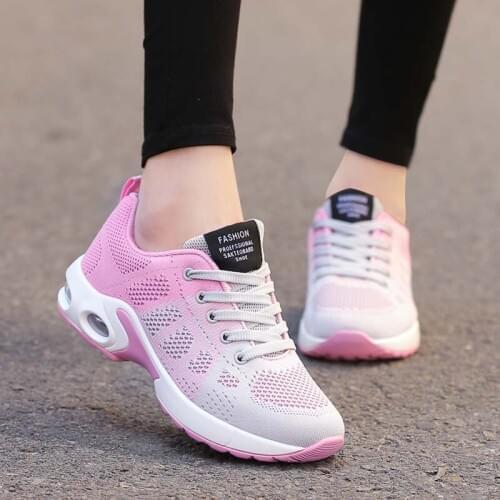 VTOTA Women Running Shoes Fashion Mesh Sneakers Platform Wedges Shoes Womens Trainers Lace Up Walking Women Designers Bambas