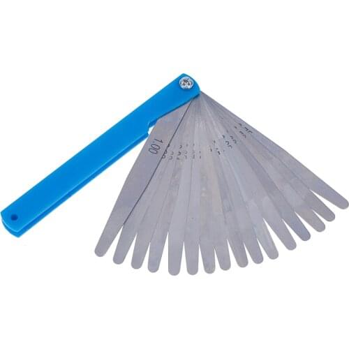 0.02-1mm Metric Feeler Gauge 17 Blades Measurements Tools Stainless Steel Foldable Thickness Gap Filler Feeler Gauges Wholesale