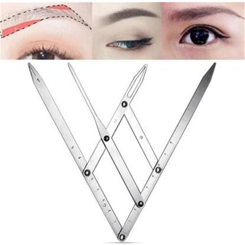 1PC Permanent Stainless Steel Makeup Ruler Eyebrow shaping Tattoo Design Calipers Stencil Golden Ratio Measure MicroBlading