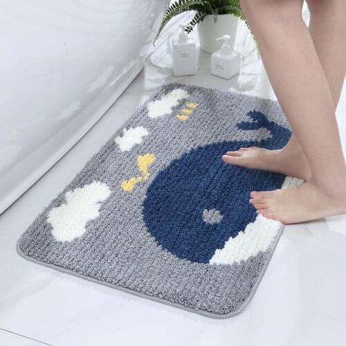 40X60cm Kids Cartoon Soft Carpet Absorbent Slip-resistant Bathing Room Rug Floor Door Mat Dirt Barrier Floor Door Cushion Mat