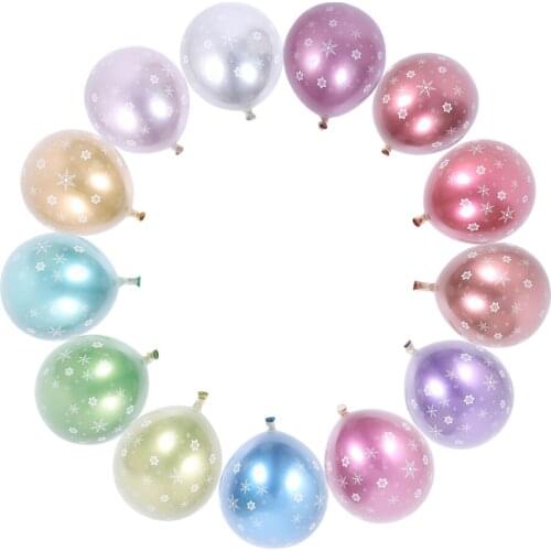 6 Pcs/Set 12 Inch Metal Color Transparent Snowflake Latex Balloons New Year Birthday Valentines Day Scene Decoration