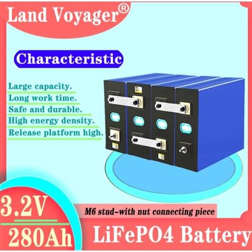 Land Voyager 3.2V280AH LIFEPO4 Battery Cell 2021 Grade A New Rechargeable Lithium Iron For 12V 300AH RV SOLAR EV EU US TAX FREE