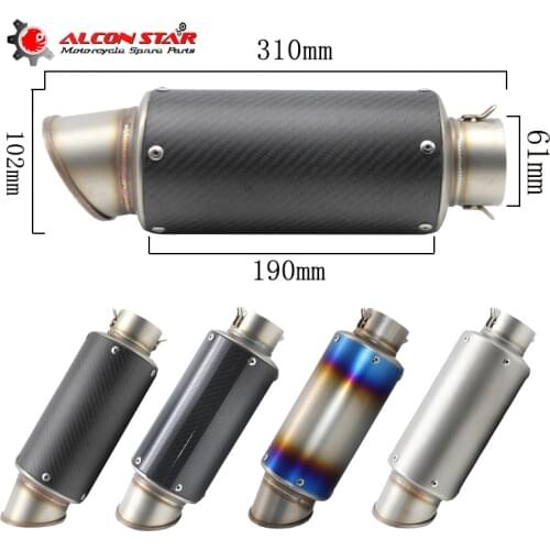 Alconstar- Motorcycle Exhaust Muffler SC GP Escape Exhaust Mufflers Carbon Fiber Exhaust Pipe 61mm for CRF230 S1000RR Z1000 R1