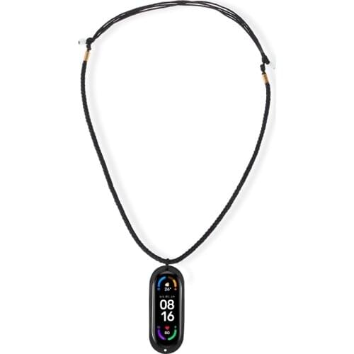 Bracelet Fashion DIY Silicone Knitted Necklace with Rubber Pendant Holder Cover for Xiaomi Mi Band 6/6 NFC