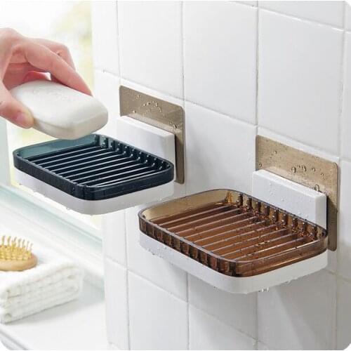 Double Drain Soap Holder Wall Soap Storage Box Bathroom Accessories Soap Dish