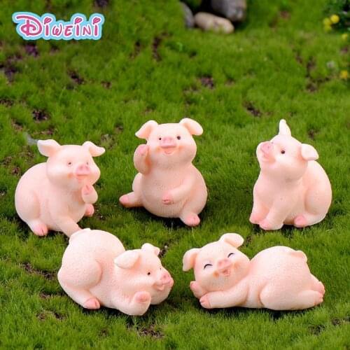 1pc Cute Pig Brother Figures Dating Model Miniature Figurines Couple Fairy home Garden Wedding Doll Decoration Girl toy gift