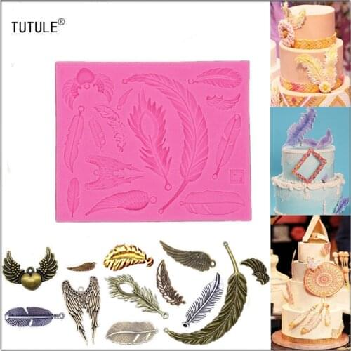 Gadgets-Mutiple Size Feather Set Silicone Mold-Gumpaste Fondant Chocolate Melte Candy Mold wing tree leaf Mold