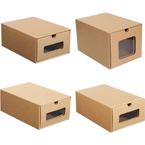 Cardboard Shoe Box Waterproof Storage Boxes Socks Stationery Toys Underwear Heavy Duty Stackable Boxes