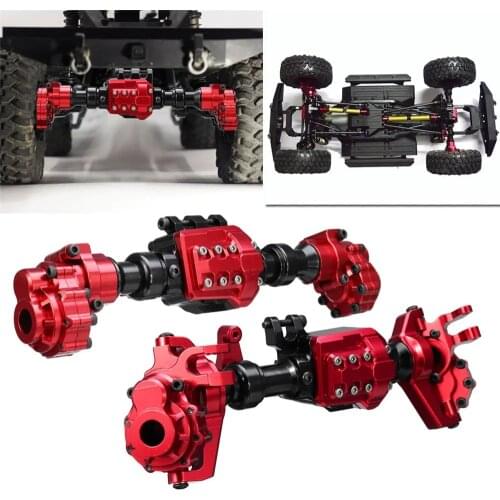 2PCS CNC Machined Aluminum Front Rear Portal Axle Housing Red Color for Traxxas TRX-4 Crawler