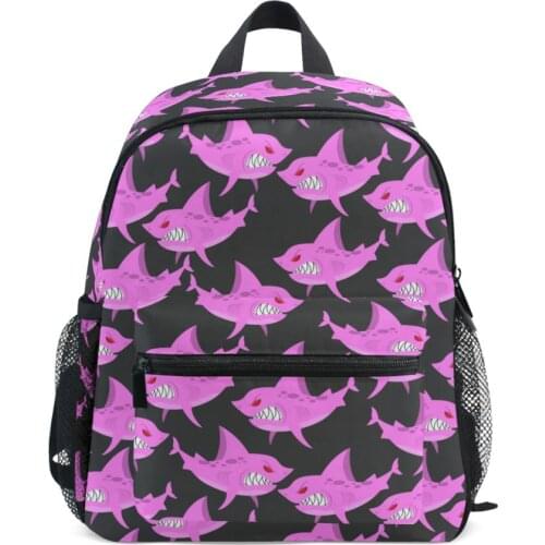 Korea cartoon childrens school bag 2020 hot sale printing small Pink Shark backpack student bags boy for school teenagers girls