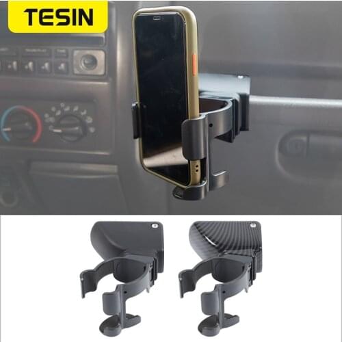 TESIN Bracket Car Cup Mobile Phone Holder for Jeep Wrangler TJ 1997 1998 1999 2000 2001 2002 2003 2004 2005 2006 Accessories
