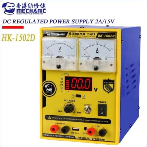 Mechanic HK-1502D 15V 2A Double pointer Adjustable Digital DC Power Supply Switching Power Supply Laboratory Test Power Supply