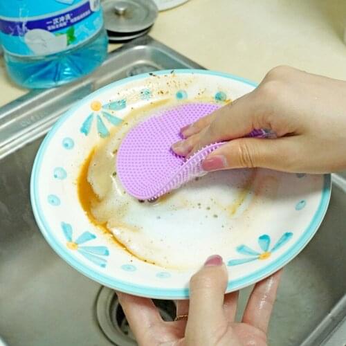 Multifunctional Silicone Brush Kitchen Dishwashing Sourcing Pad Decontamination Pot and Bowl Cleaning Brush Anti Hot Table Mat