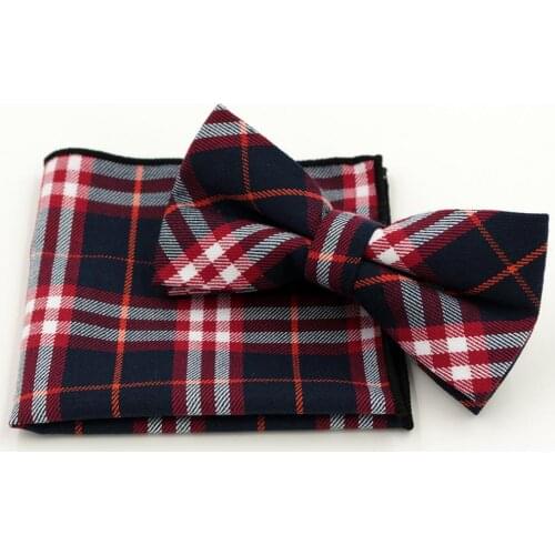 Fashion Mens Cotton Bow tie Hanky Set Wowen Jacquard Bowtie for Men Pocket Square Wedding Grooms Butterfly S07
