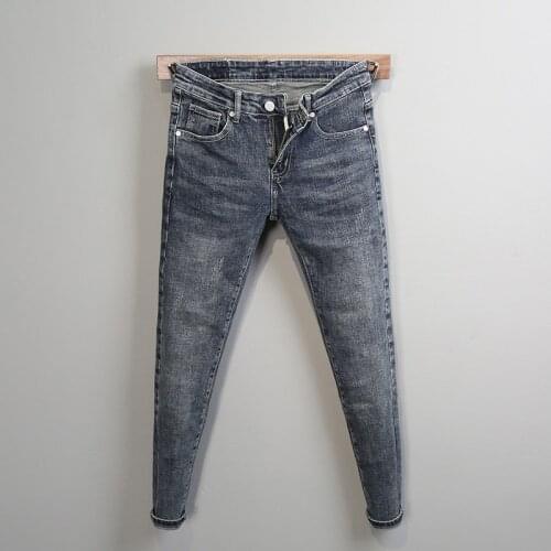 2021 Men Spring Autumn New Slim-fit Skinny Stretch Jeans Male Casual Denim Trousers Men Korean Style Thin Pencil Pants W507