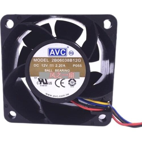 New 6038 12V 2.2A 2B06038B12G 6CM 4 line violent server cooling fan