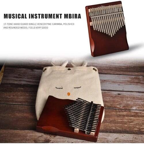 Pine Wood Thumb Piano Mbira 17 Keys Multi-functional Delicate Durable Convenient Kalimba with Tuning Tool Sticker Sheet Music