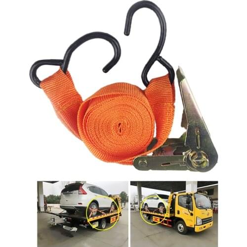 250cm 10000 lbs Car Strong Ratchet Tie Down Strap Luggage Bag Cargo Lashing Metal Buckle Light Duty Ratchet Tie Down Strap Hook